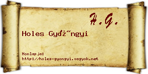 Holes Gyöngyi névjegykártya